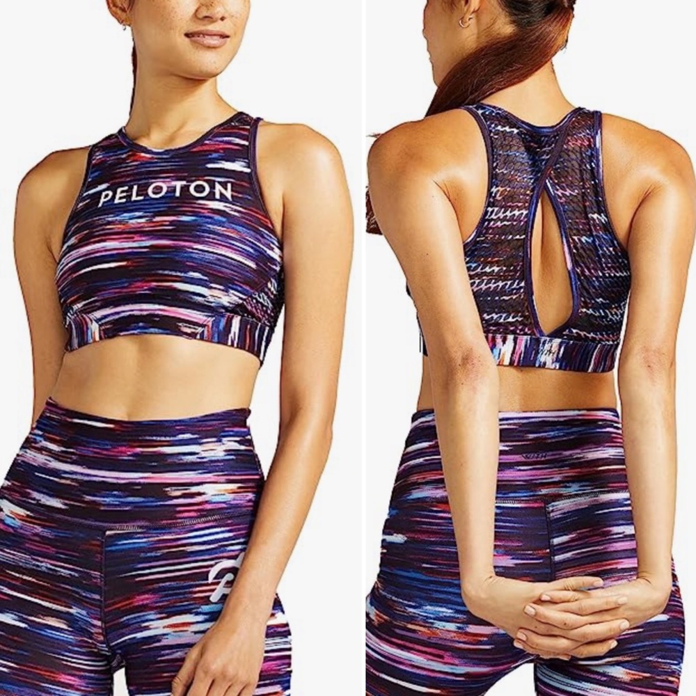 Peloton Melody High Neck Sports Bra in Multicolor Print